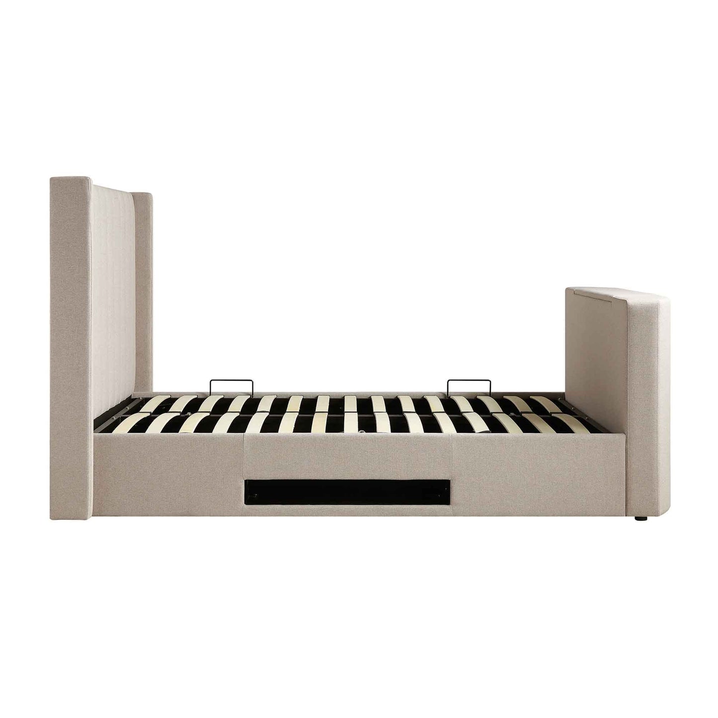 Lit TV ottoman en tissu Wilton Warm Stone