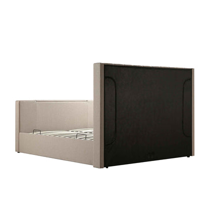 Lit TV ottoman en tissu Wilton Warm Stone