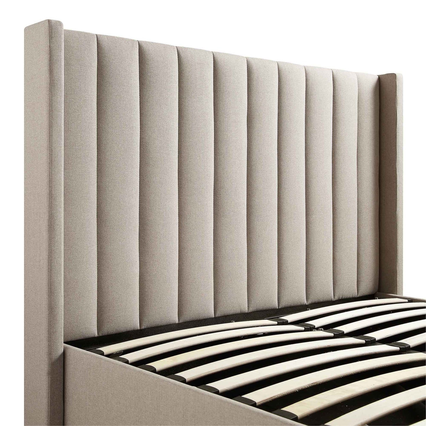 Lit TV ottoman en tissu Wilton Warm Stone