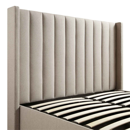 Lit TV ottoman en tissu Wilton Warm Stone