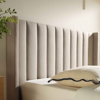 Lit TV ottoman en tissu Wilton Warm Stone