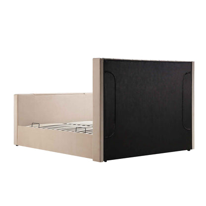 Lit TV ottoman en velours champagne Wilton