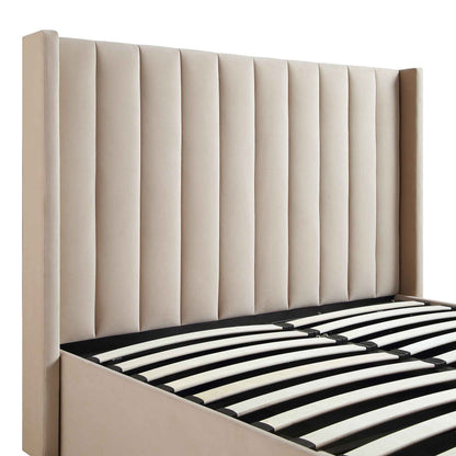 Lit TV ottoman en velours champagne Wilton