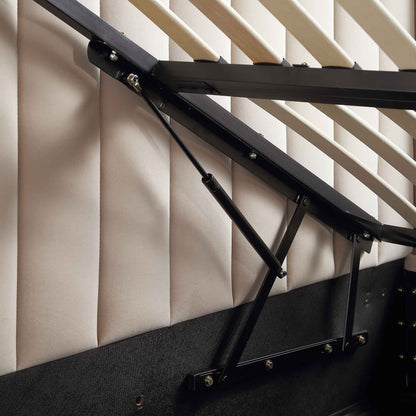 Lit TV ottoman en velours champagne Wilton