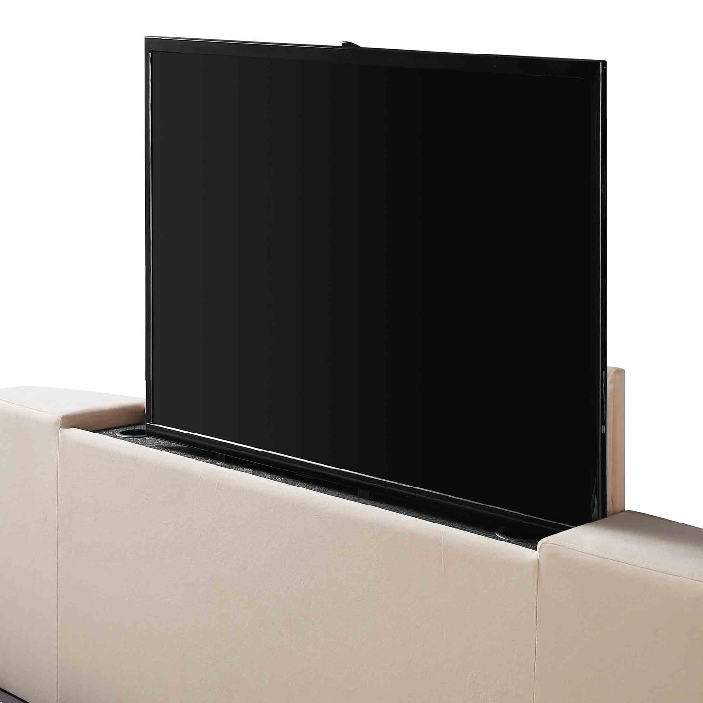 Lit TV ottoman en velours champagne Wilton