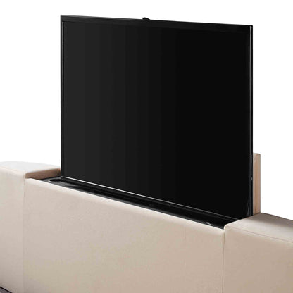 Lit TV ottoman en velours champagne Wilton