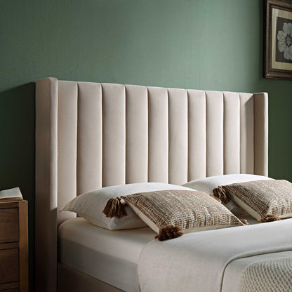 Lit TV ottoman en velours champagne Wilton