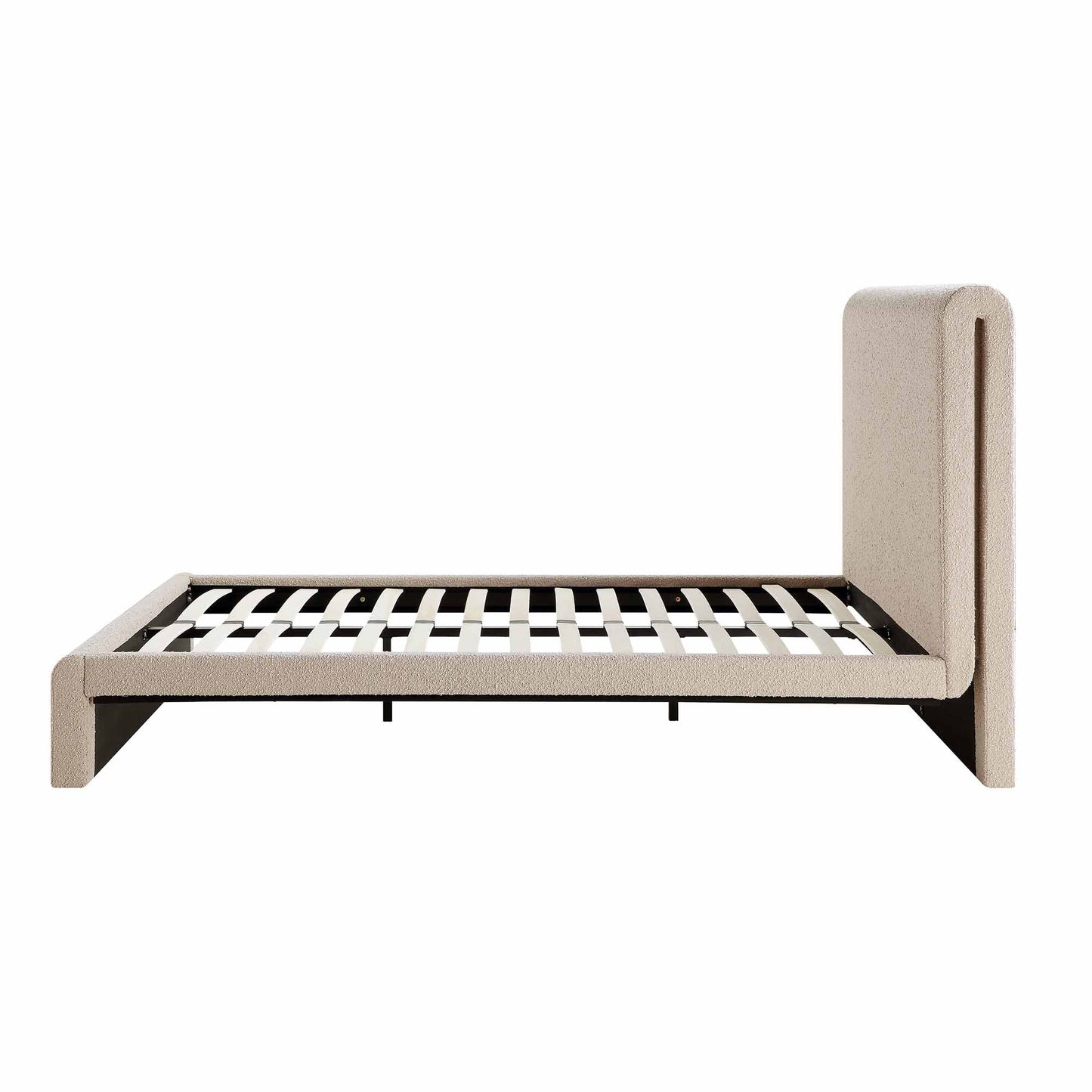 Lit incurvé Hampstead Taupe Boucle