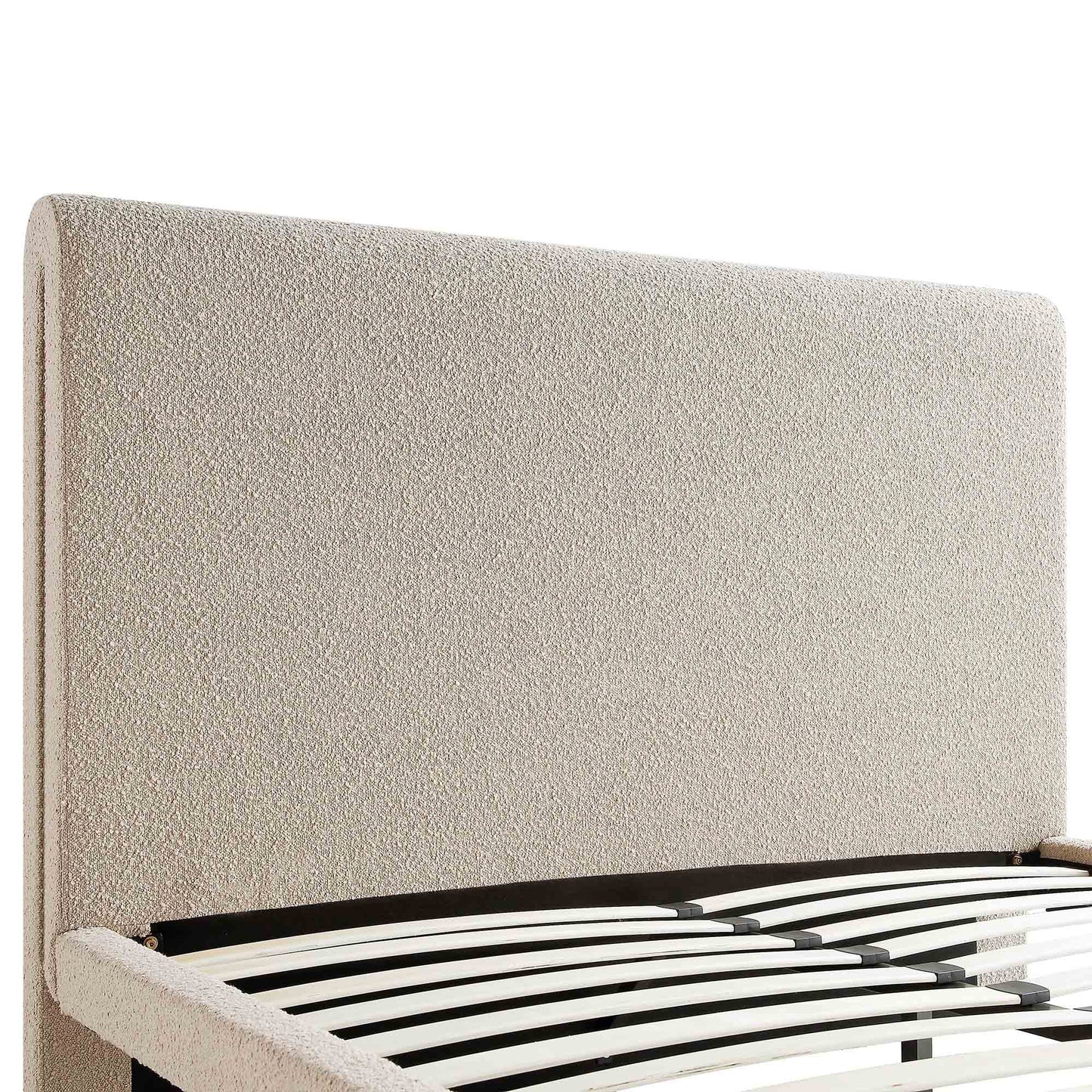 Lit incurvé Hampstead Taupe Boucle