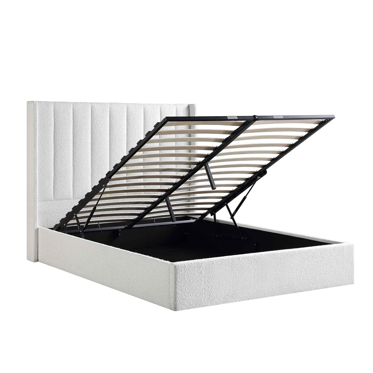 Lit de rangement ottoman Wilton White Boucle