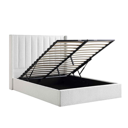 Lit de rangement ottoman Wilton White Boucle