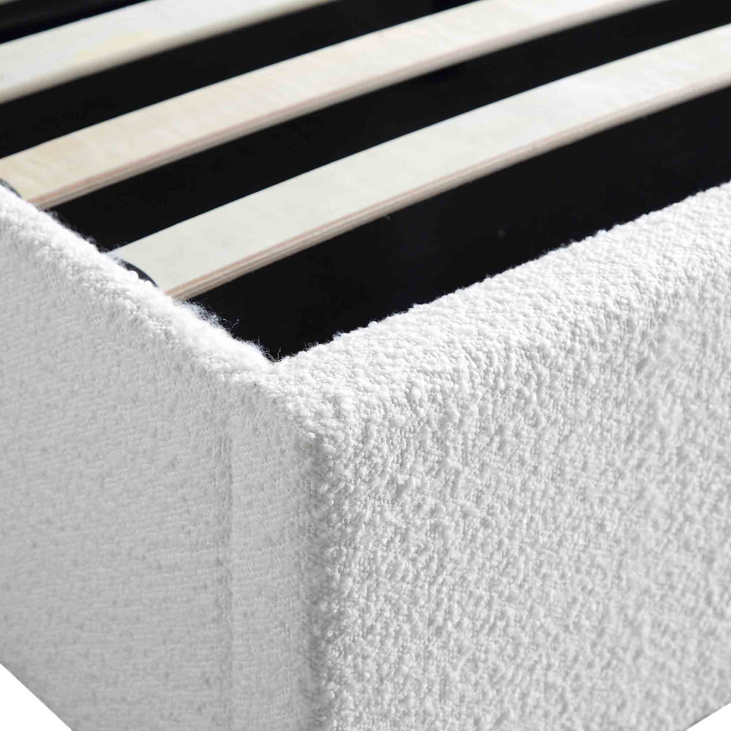 Lit de rangement ottoman Wilton White Boucle