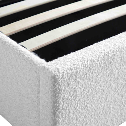 Lit de rangement ottoman Wilton White Boucle