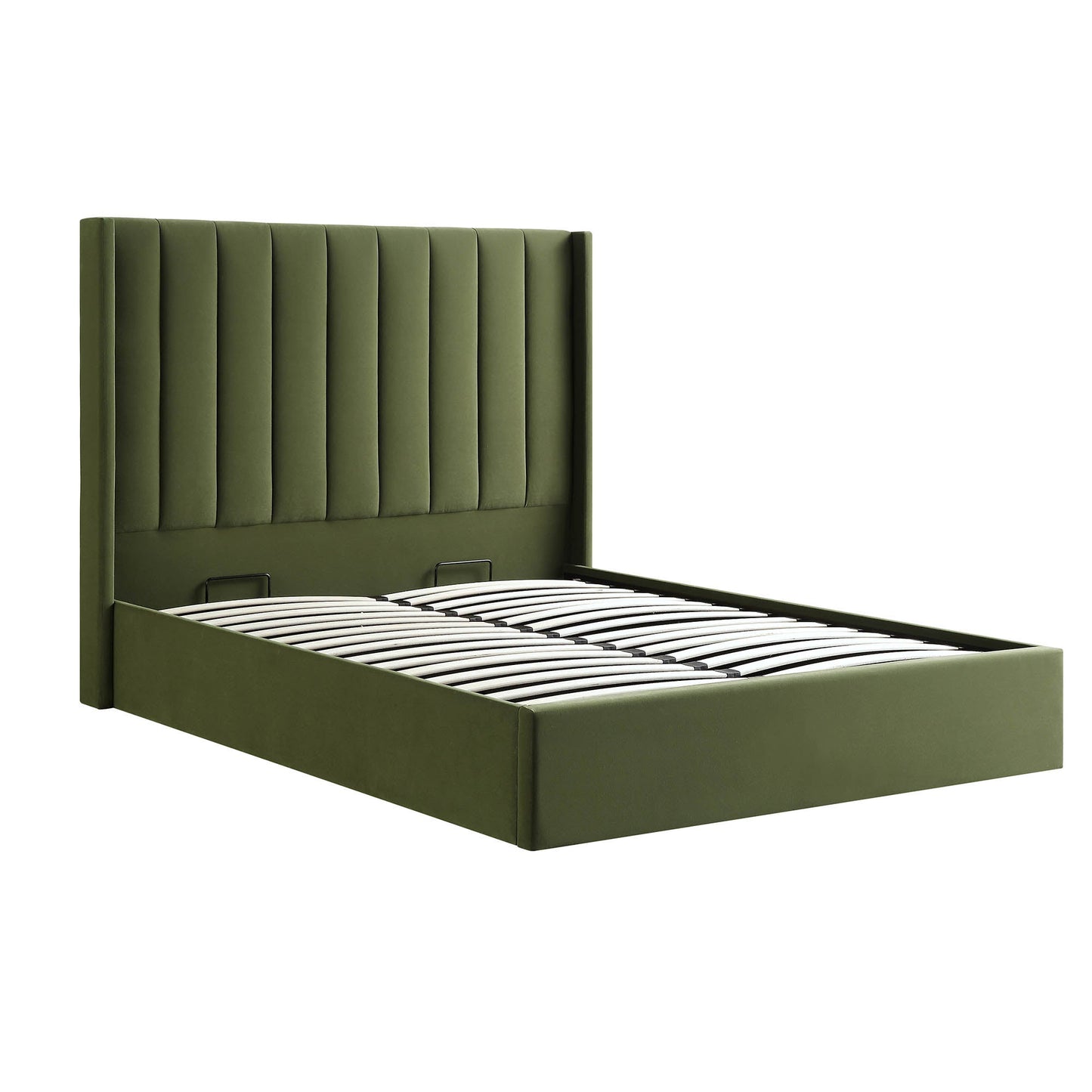 Lit coffre ottoman en velours vert mousse Wilton