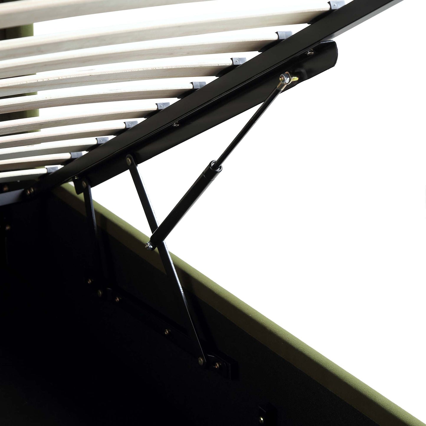 Lit coffre ottoman en velours vert mousse Wilton