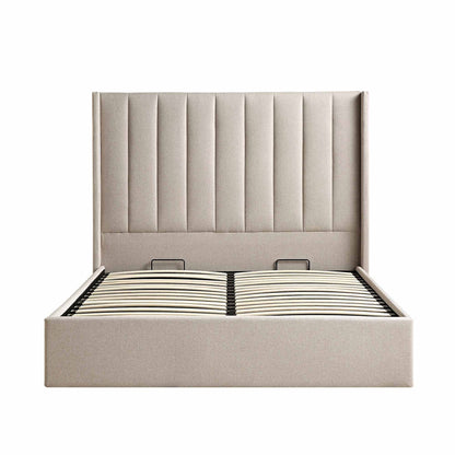 Lit de rangement ottoman en tissu Wilton Warm Stone