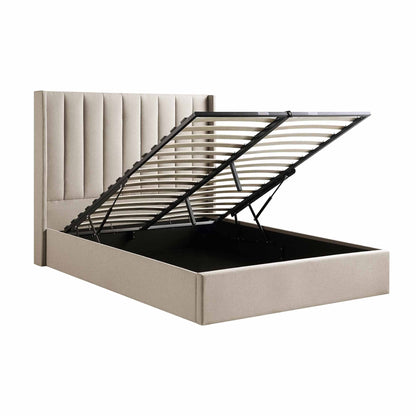 Lit de rangement ottoman en tissu Wilton Warm Stone