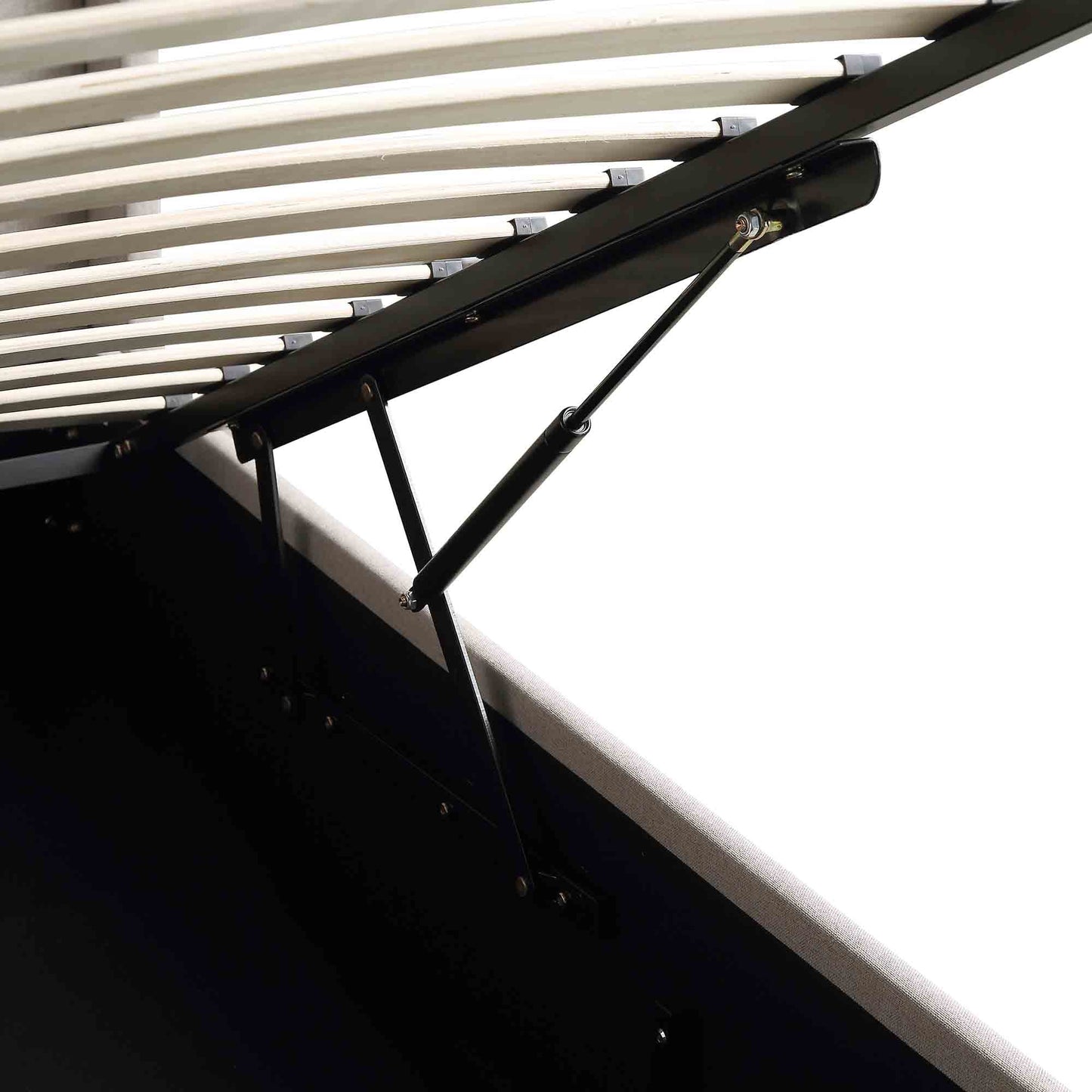 Lit de rangement ottoman en tissu Wilton Warm Stone