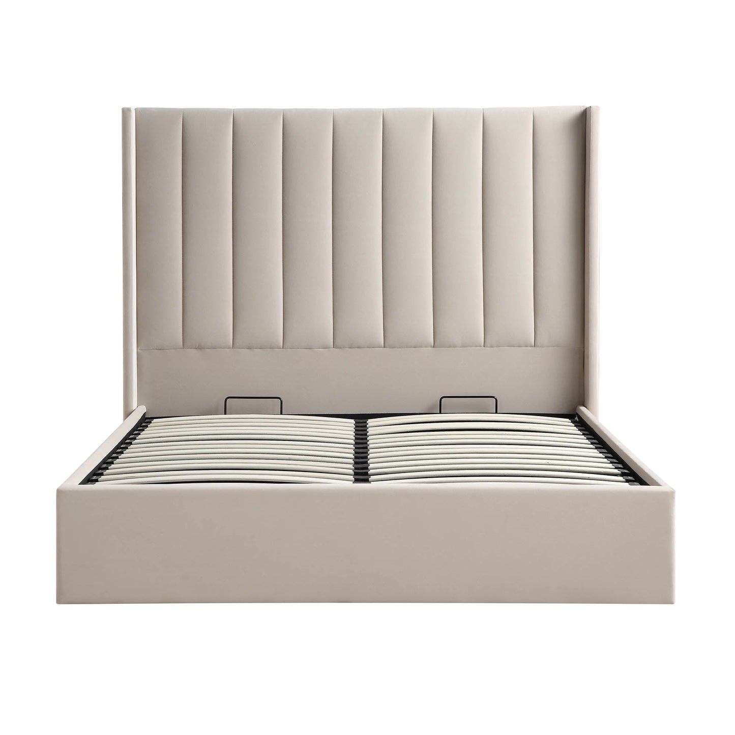 Lit de rangement ottoman en velours champagne Wilton