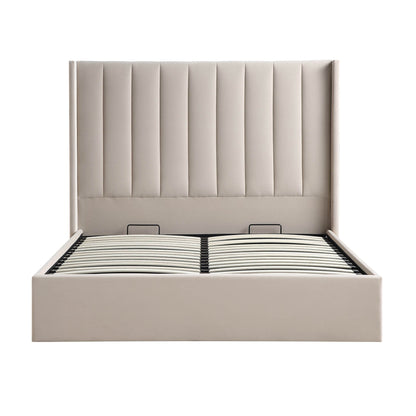 Lit de rangement ottoman en velours champagne Wilton