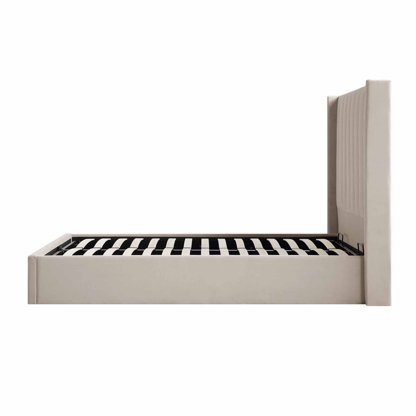 Lit de rangement ottoman en velours champagne Wilton