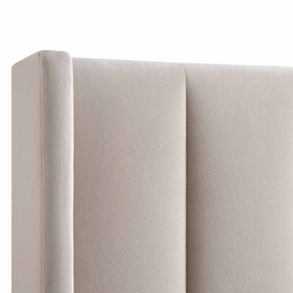 Lit de rangement ottoman en velours champagne Wilton