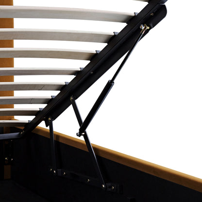 Lit coffre ottoman Hana, velours cannelle