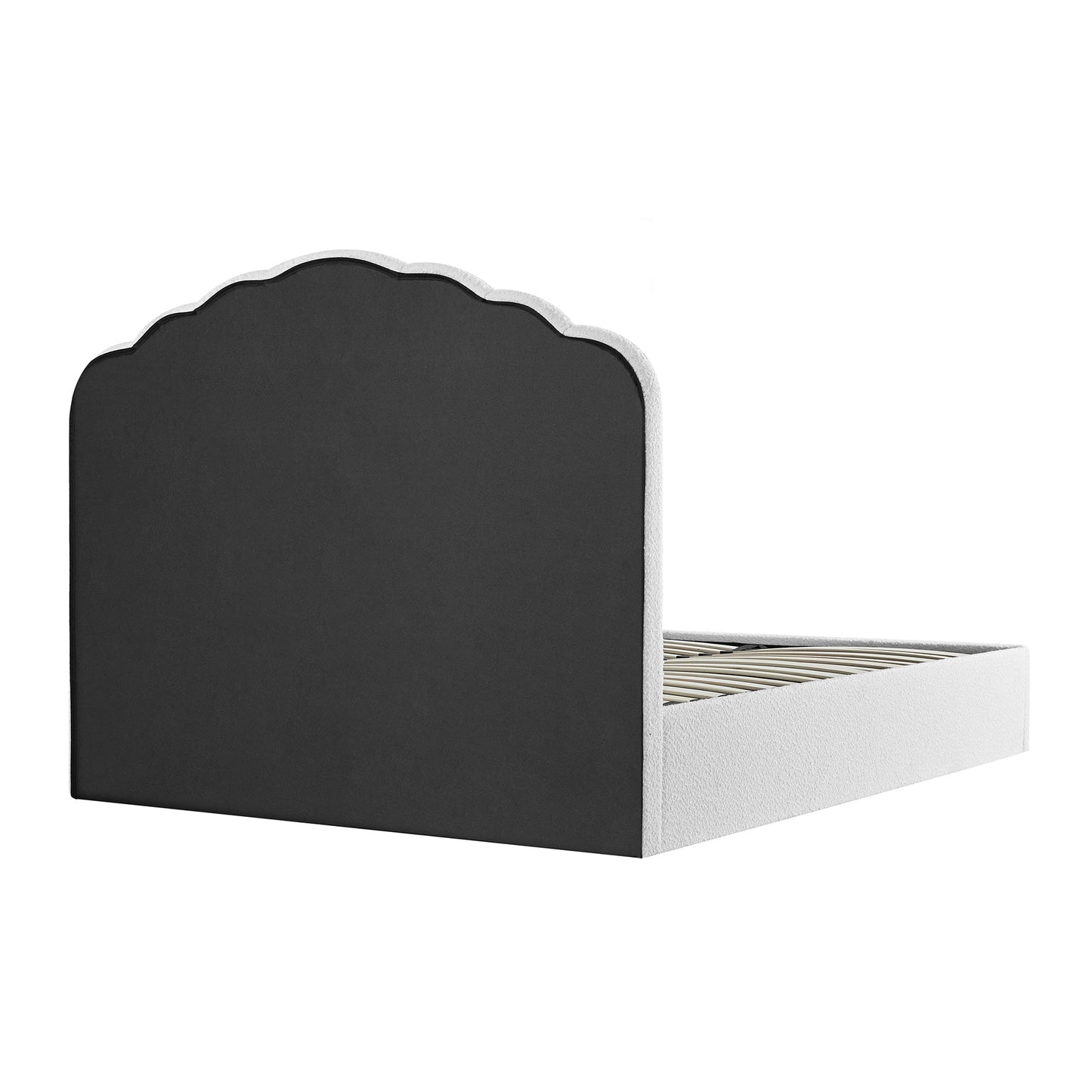 Lit coffre ottoman Hana, boucle écrue