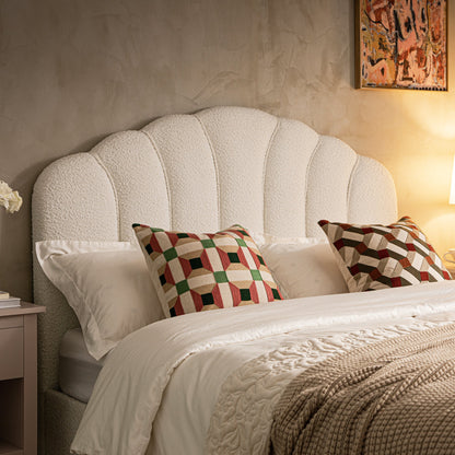 Lit coffre ottoman Hana, boucle écrue