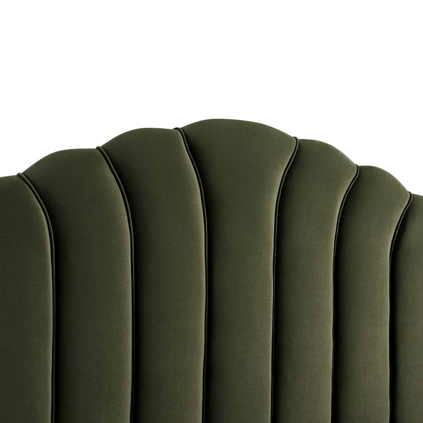 Lit coffre ottoman Hana, velours vert mousse