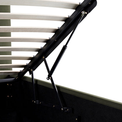 Lit coffre ottoman Hana, velours vert mousse