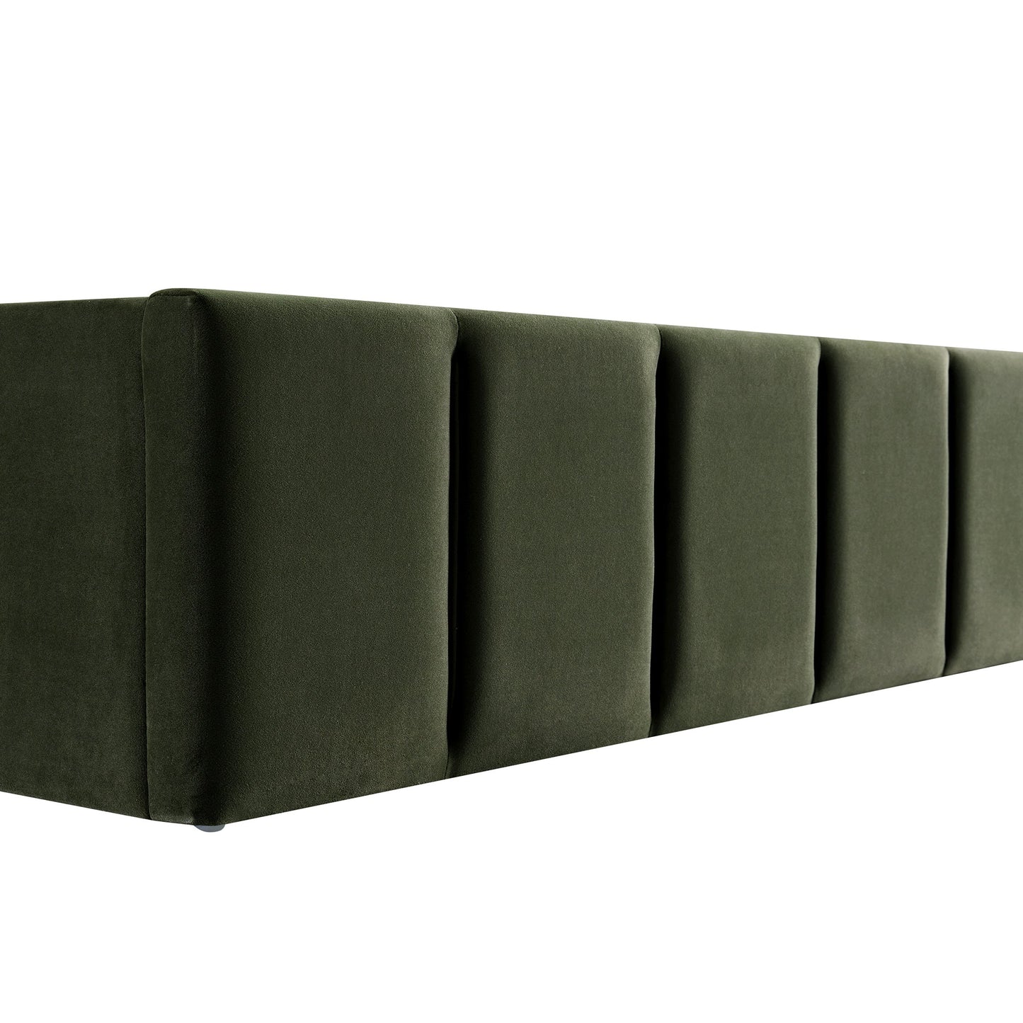 Lit coffre ottoman Hana, velours vert mousse