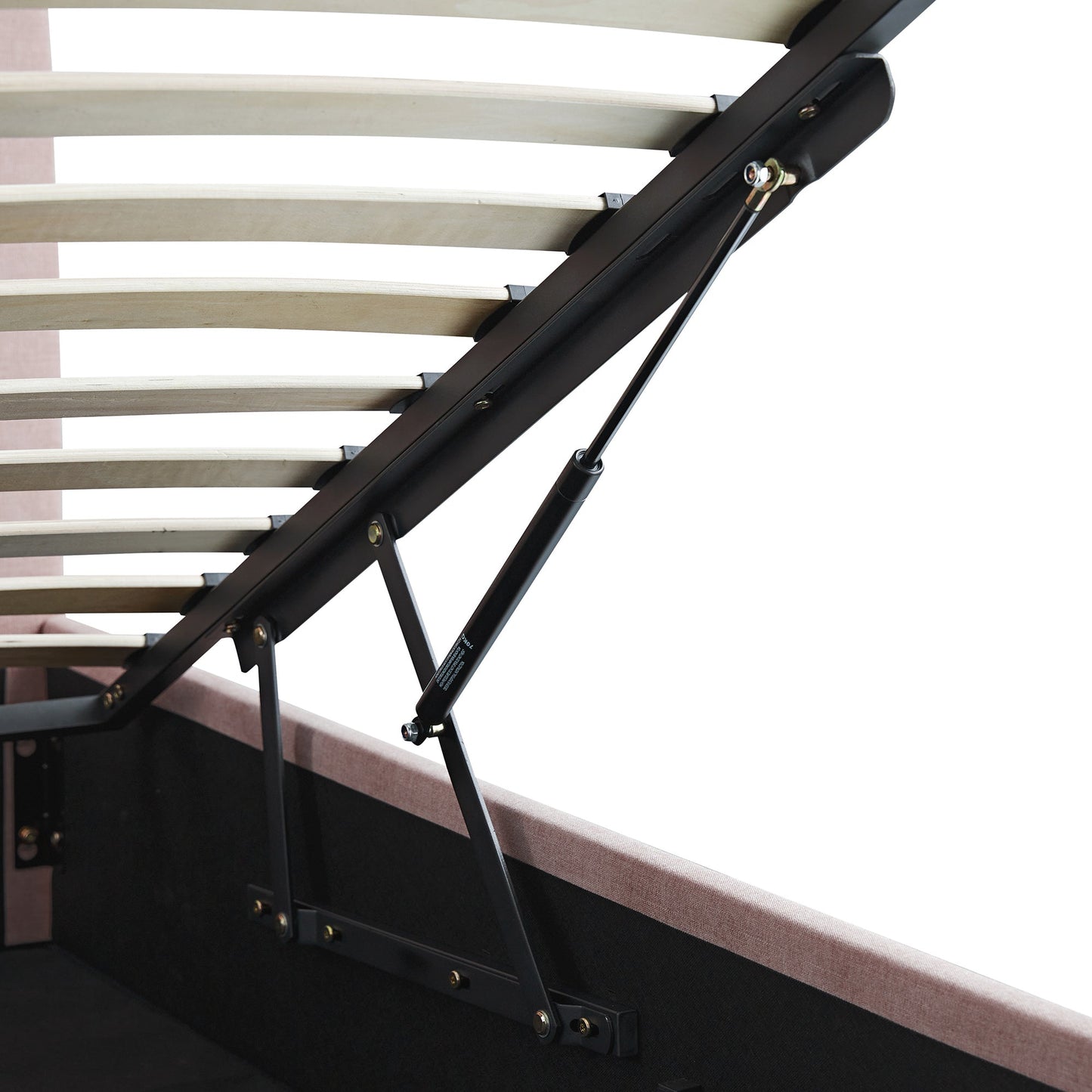 Lit coffre ottoman Hana, chenille rose pétale