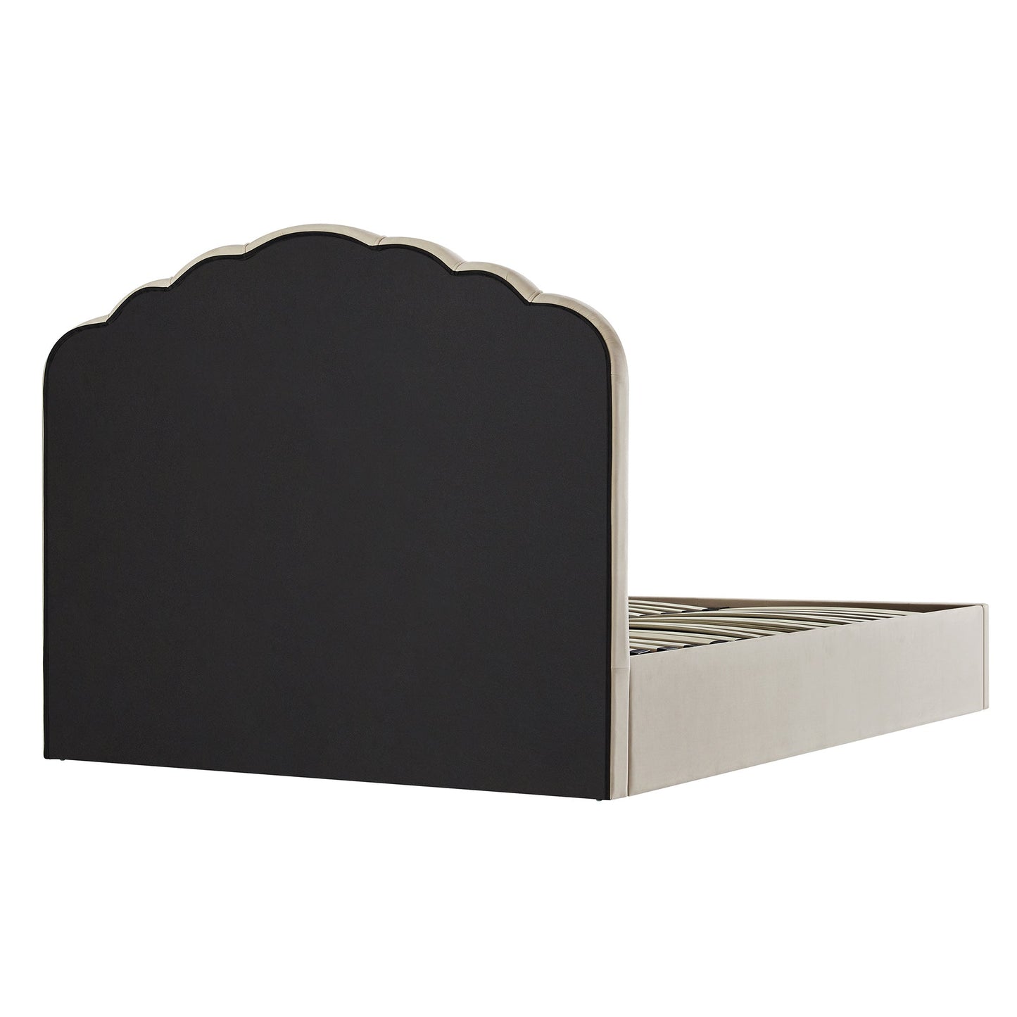 Lit coffre ottoman Hana, velours pierre chaud