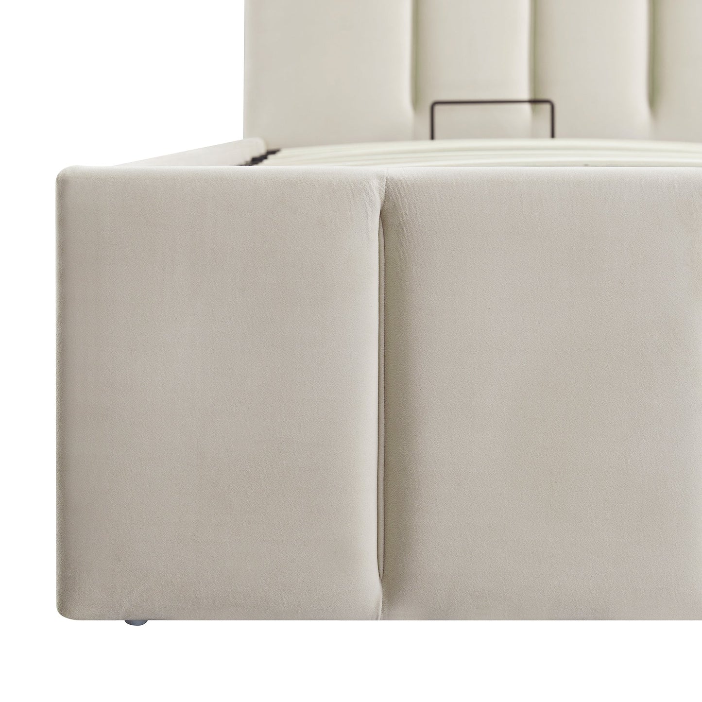 Lit coffre ottoman Hana, velours pierre chaud