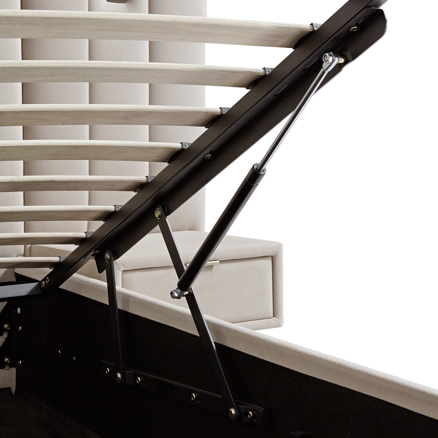 Lit coffre ottoman surdimensionné Tremezzo, velours champagne