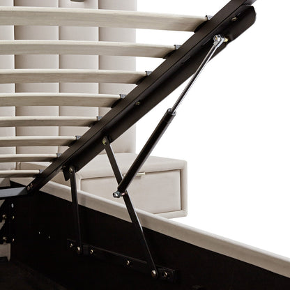 Lit coffre ottoman surdimensionné Tremezzo, velours champagne