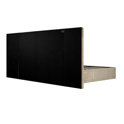 Lit coffre ottoman surdimensionné Tremezzo, velours taupe