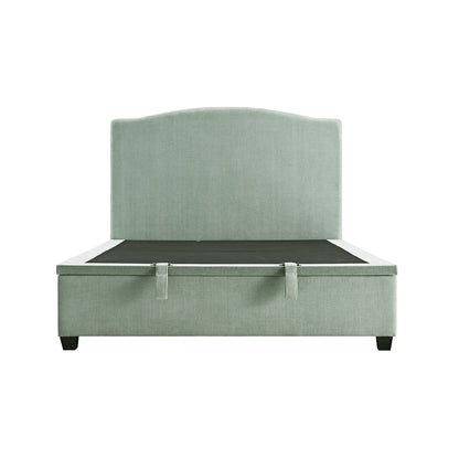 Lit ottoman rembourré Chilworth avec rangement, chenille vert d'eau