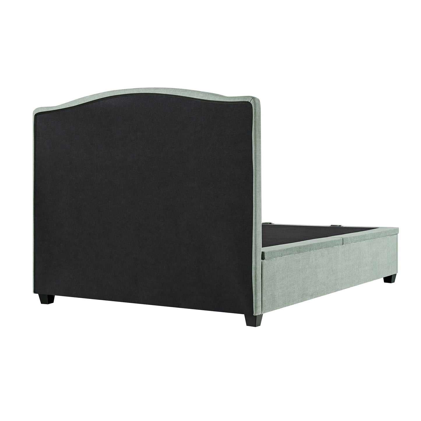 Lit ottoman rembourré Chilworth avec rangement, chenille vert d'eau