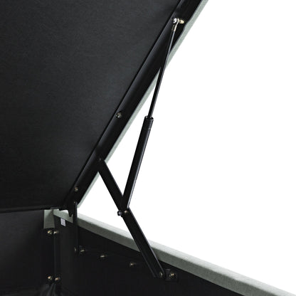 Lit ottoman rembourré Chilworth avec rangement, chenille vert d'eau