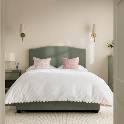 Lit ottoman rembourré Chilworth avec rangement, chenille vert d'eau