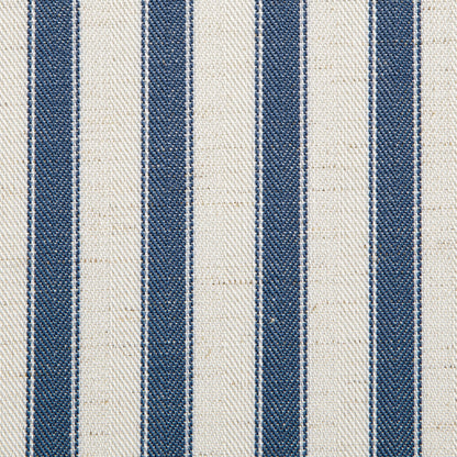 Lit ottoman rembourré Chilworth, mélange de lin à rayures bleues