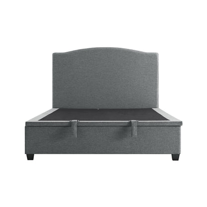 Lit ottoman rembourré Chilworth avec rangement, tissu tissé gris foncé