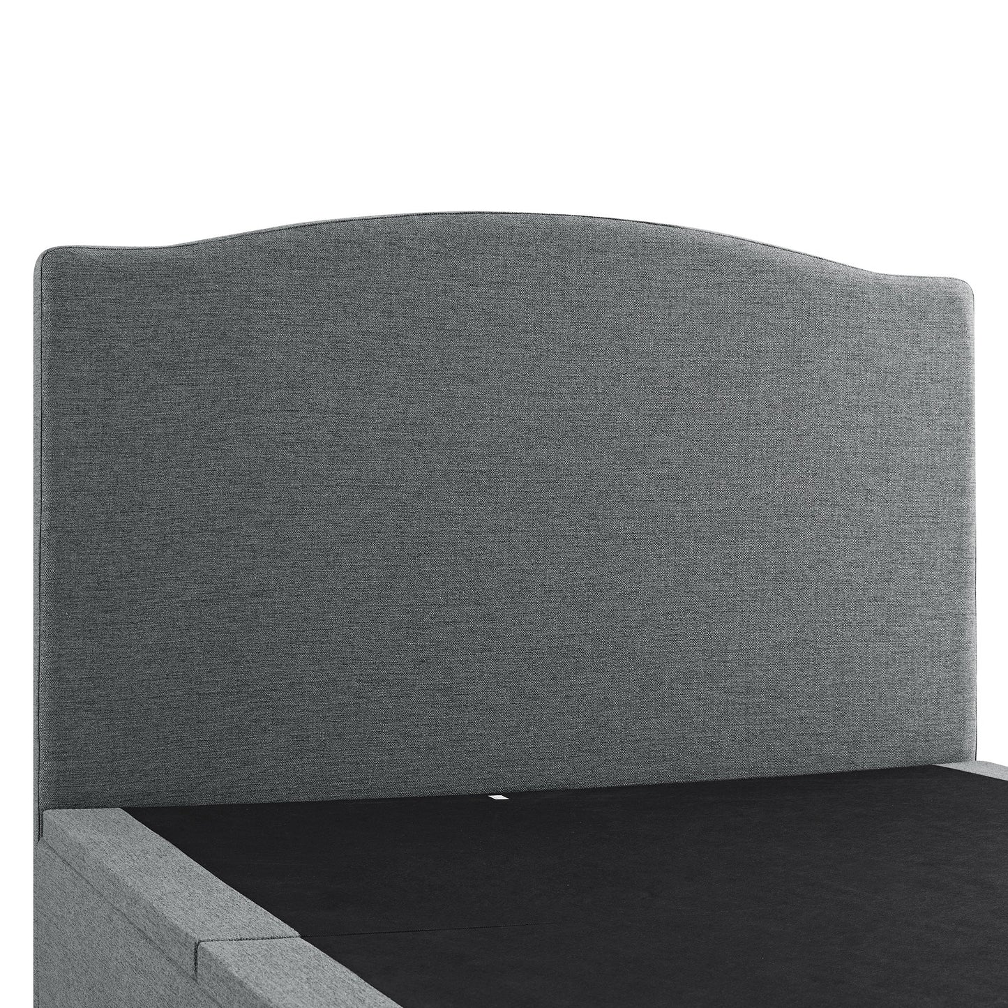 Lit ottoman rembourré Chilworth avec rangement, tissu tissé gris foncé