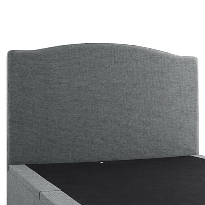 Lit ottoman rembourré Chilworth avec rangement, tissu tissé gris foncé