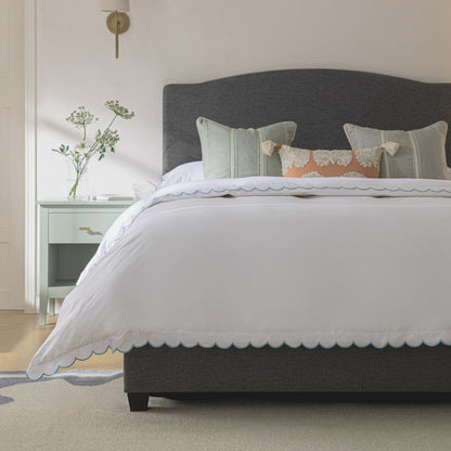 Lit ottoman rembourré Chilworth avec rangement, tissu tissé gris foncé