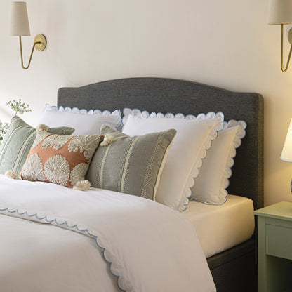 Lit ottoman rembourré Chilworth avec rangement, tissu tissé gris foncé