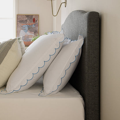 Lit ottoman rembourré Chilworth avec rangement, tissu tissé gris foncé