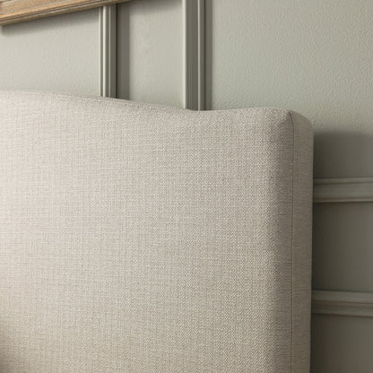 Lit ottoman de rangement rembourré Chilworth, tissu tissé ivoire